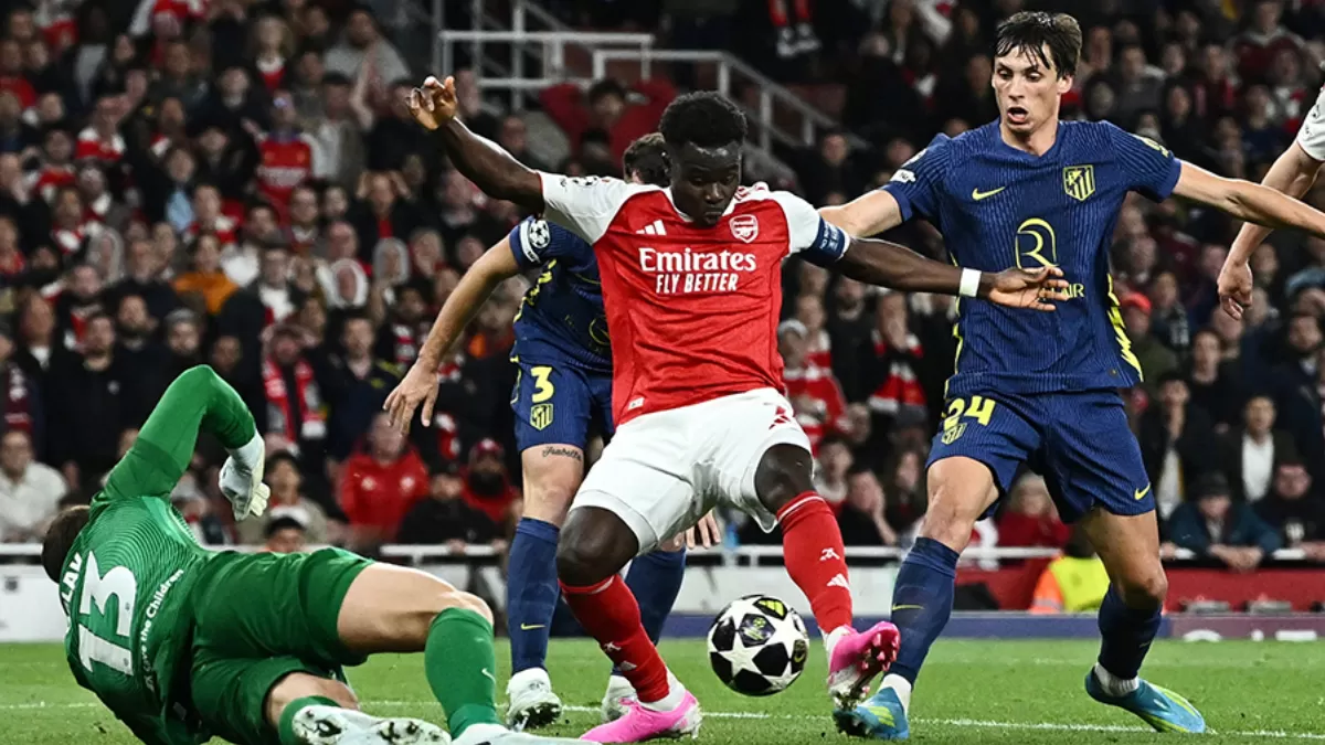 Aksi Bukayo Saka bawa Arsenal ke Final Liga Champions musim 2025-2026. (CG)