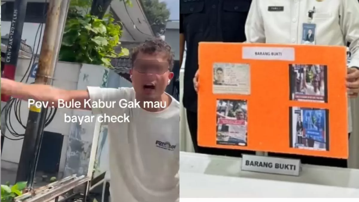 Vial bule marah-marah dan tolak bayar makanan di Jakpus adalah WN Inggris akan segera dideportasi Imigrasi. (TikTok/bbbbbbbbble - Rudenim Jakarta) (Boyke Hutapea)