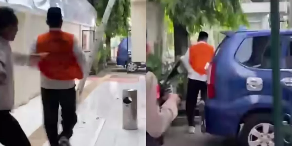 AKBP Basuki lari setelah sidang vonis kasus meninggalnya dosen Untag. (Instagram/zainalpetir_)