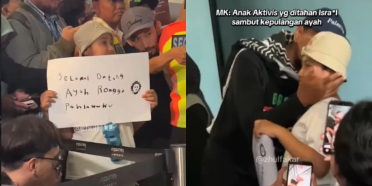 Mengintip momen haru saat kepulangan WNI Relawan Global Sumud Flotilla, Ronggo Wirasanu ke Tanah Air setelah misi kemanusiaan Gaza. (Instagram.com/@zhulfakar)