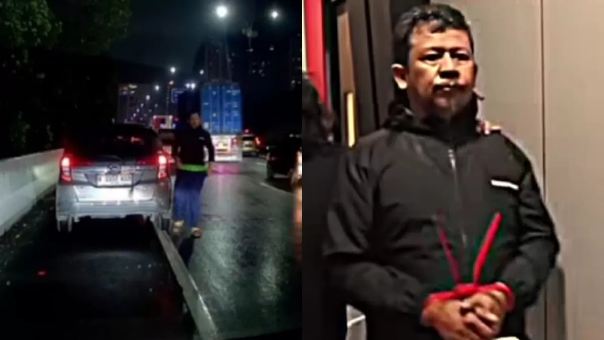 Pelaku perusakan mobil di Tol JORR yang viral di sosial media telah ditangkap Polisi. (Instagram/resmob_pmj)