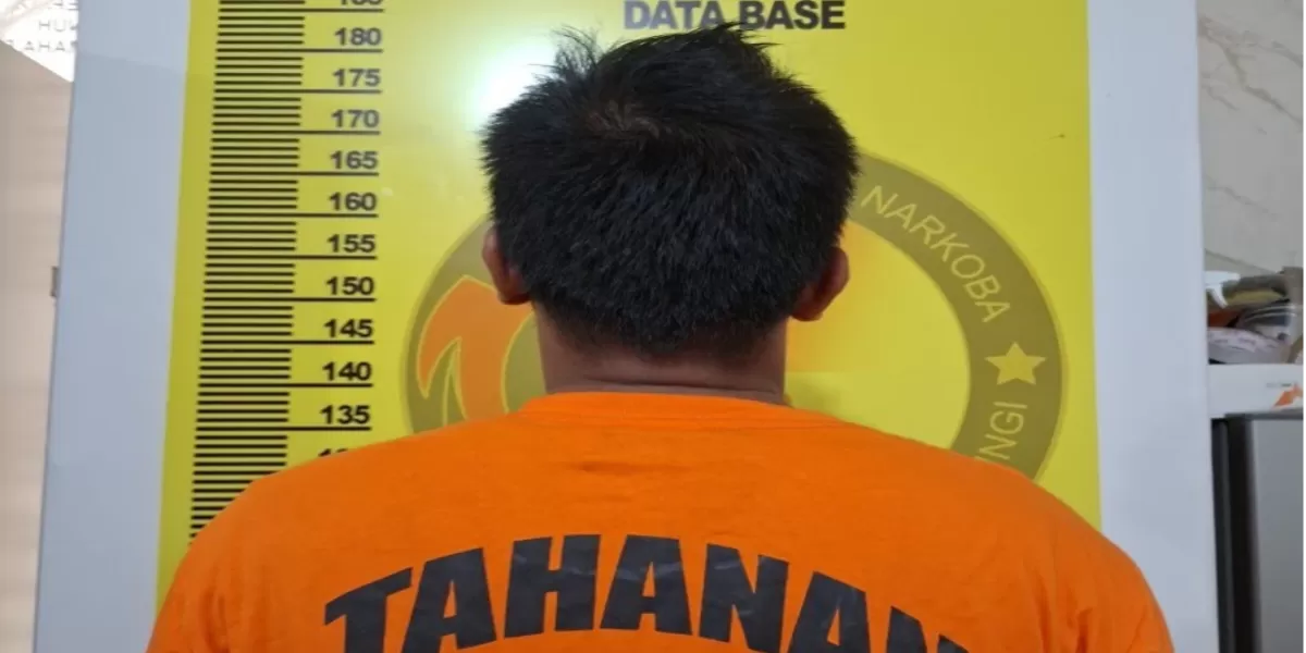 Tersangka BQ (26) yang diduga kuat sebagai pengedar narkotika jenis sabu (Humas Polres Kuansing)