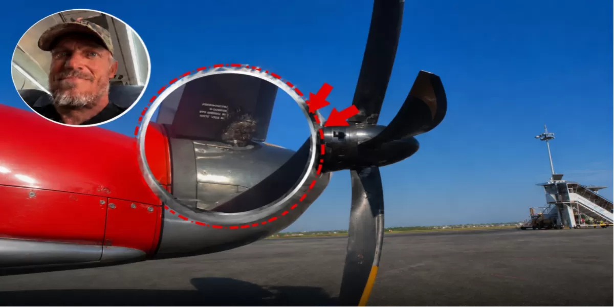 Baling-baling pesawat Wings Air diikat menggunakan pengikat kabel plastik /cable tie (iNews86.Com)