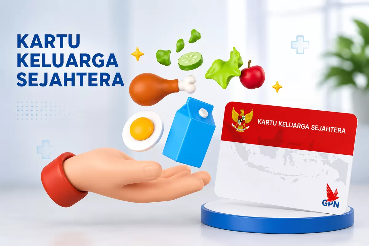Ilustrasi bantuan sosial BPNT dan Kartu Keluarga Sehat