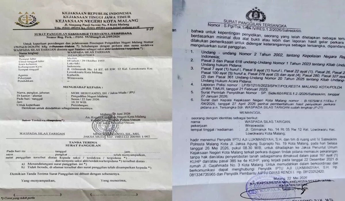 Dokumen permohonan salinan dakwaan dan BAP yang diajukan terdakwa kasus penyerobotan lahan di Malang. (Bntr)