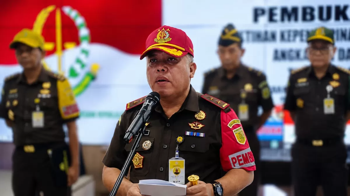 Dr. Harli Siregar, S.H., M.H. saat membacakan sambutan di Badiklat Kejaksaan RI, Kamis (30/7). (kabarsatu.id/ foto: Badiklat Kejaksaan RI)