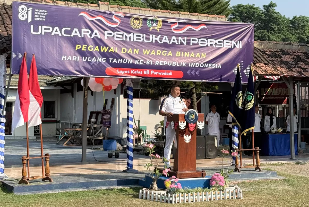 Upacara pembukaan Porseni di Lapas Purwodadi  (Kabarsatu.id / Humas LP Purwodadi )