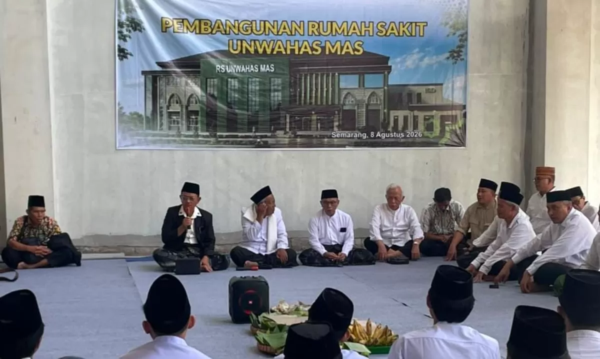 Tasyakuran yang digelar untuk proses pembangunan gedung RS UNWAHAS MAS. (KabarSatu.id/ foto: humas Unwahas)