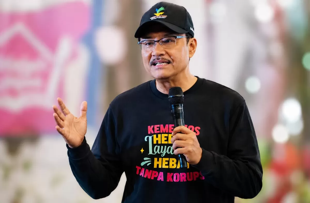 Menteri Saifullah Yusuf atau akrab disapa Gus Ipul saat memberi sambutan acara di Gedung Aneka Bhakti Kemensos, Salemba, Jakarta Pusat. (KabarSatu.id/ foto: Kemensos)