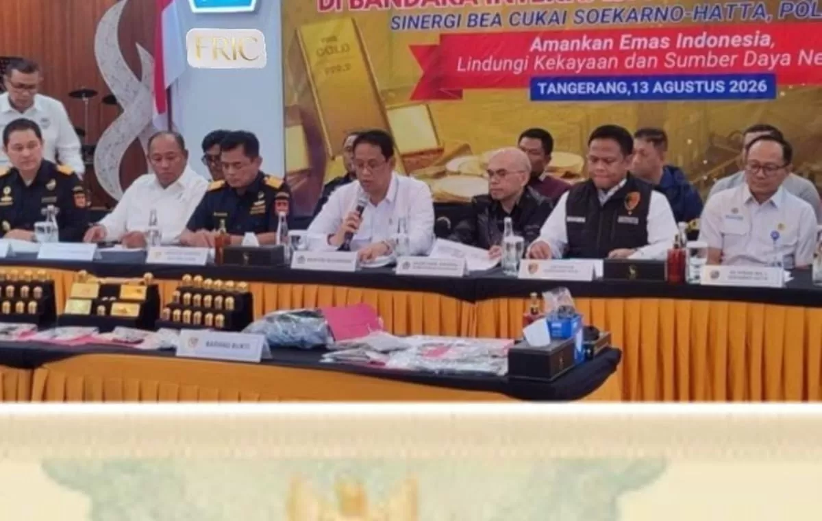 Konferensi pers ungkap kasus penyelundupan emas di Aula Gedung B KPU Bea dan Cukai Soekarno-Hatta