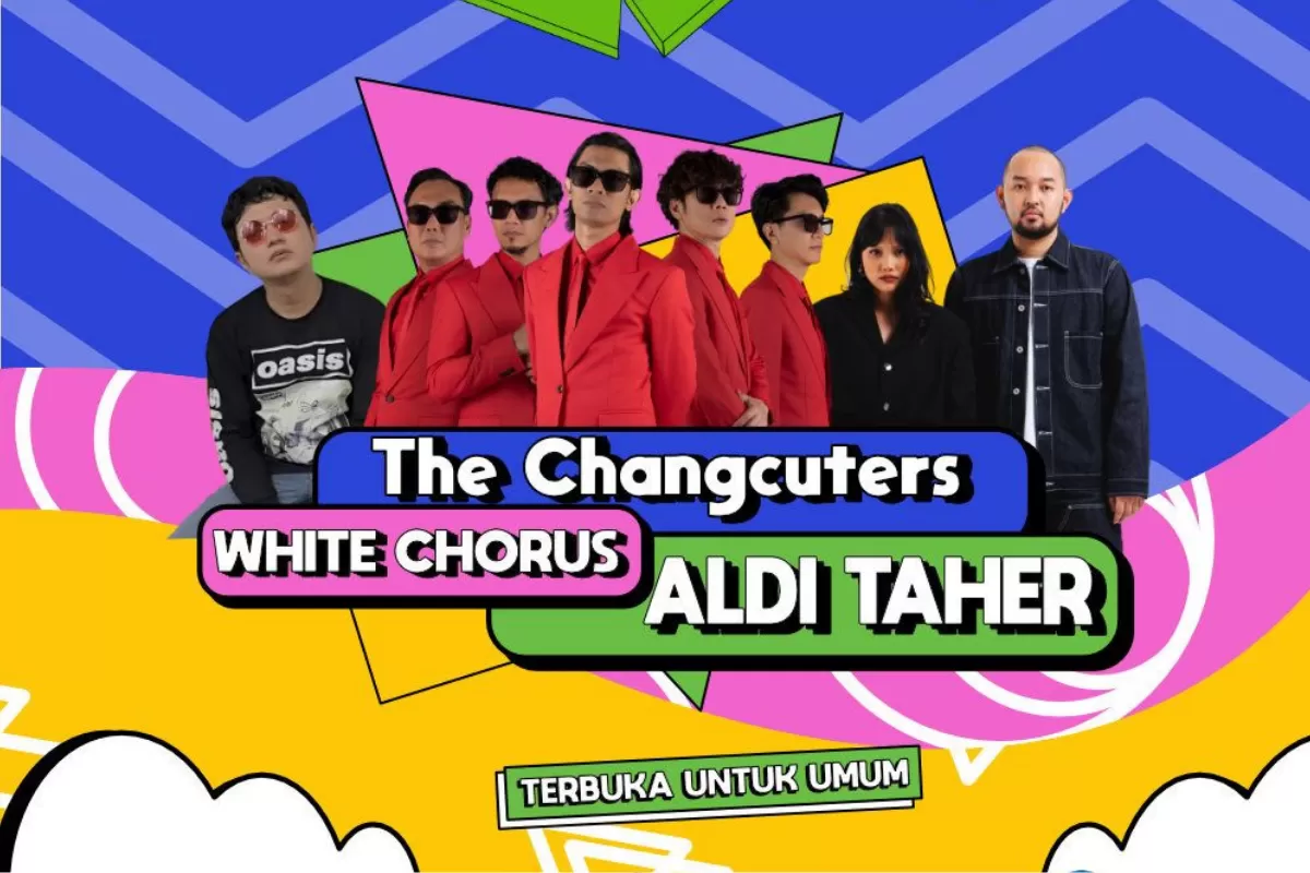 Konser Gimme The Fest hadirkan The Changcuters, Aldi Taher, dan White Chorus di Mahaka Square, Kelapa Gading, Minggu 19 Juli 2026. (Gimme The Fest)