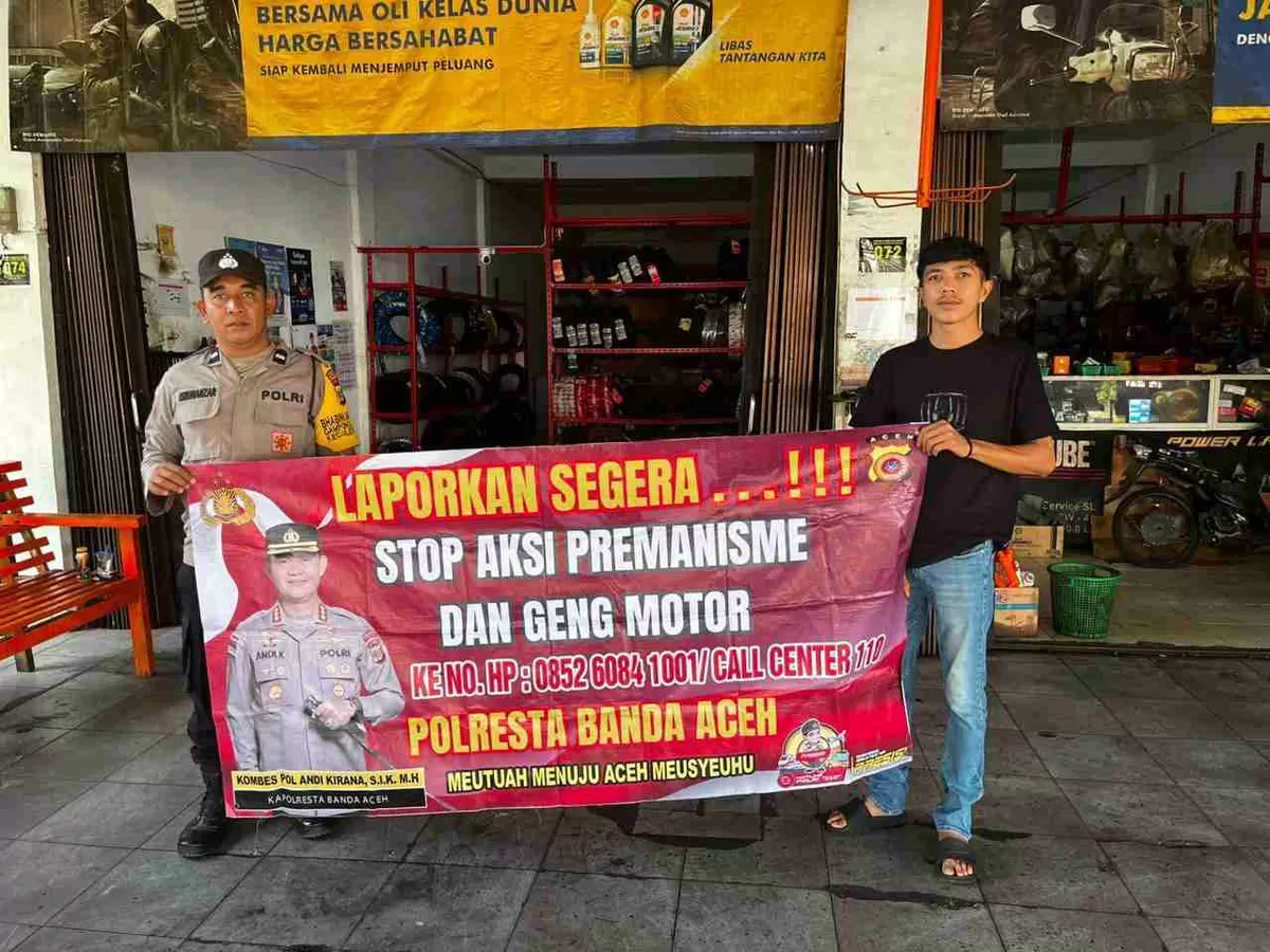 Bhabinkamtibmas Polsek jajaran Polresta Banda Aceh terus mengintensifkan kegiatan sosialisasi mengenai bahaya Premanisme dan geng motor di wilayah binaannya.  (Dok. Polresta Banda Aceh)
