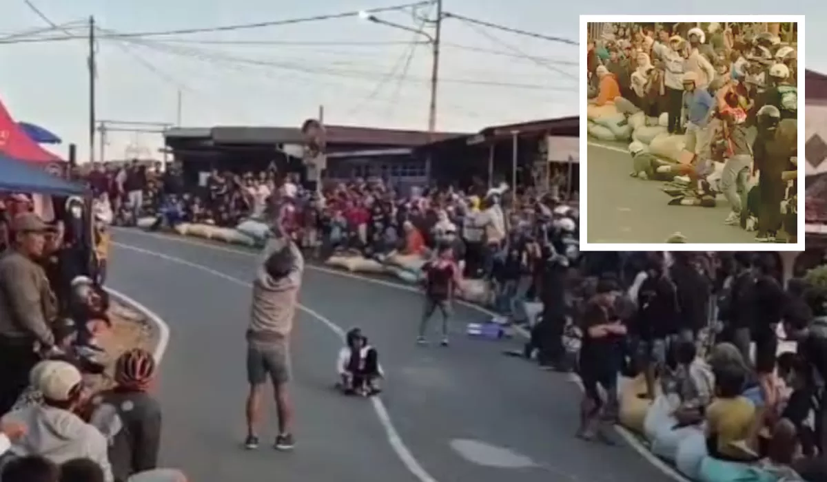 Foto: Kapolsek Prigen menghentikan sementara aktivitas Gledekan Tretes hingga evaluasi standar keselamatan dan SOP selesai dilakukan. (Ist) 