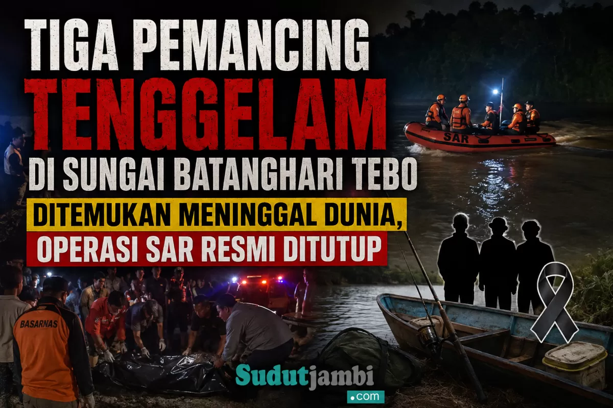 Tiga Pemancing Tenggelam di Sungai Batanghari Tebo Ditemukan Meninggal Dunia, Operasi SAR Resmi Ditutup. (Doc. Basarnas Jambi)