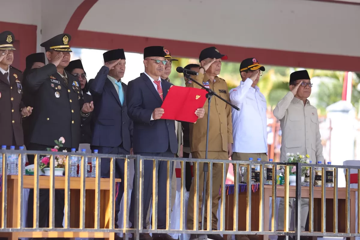 Menko PMK hingga Kepala BNPB Peringati HUT ke-81 RI di Lokasi Bencana. (Doc. Bakom RI)
