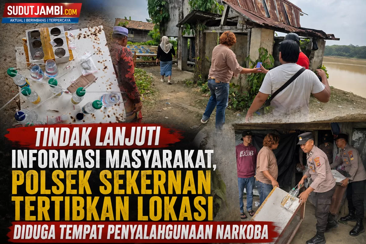 Polsek Sekernan Tertibkan Lokasi Diduga Tempat Penyalahgunaan Narkoba. (Doc. Hms Polres Muaro Jambi)