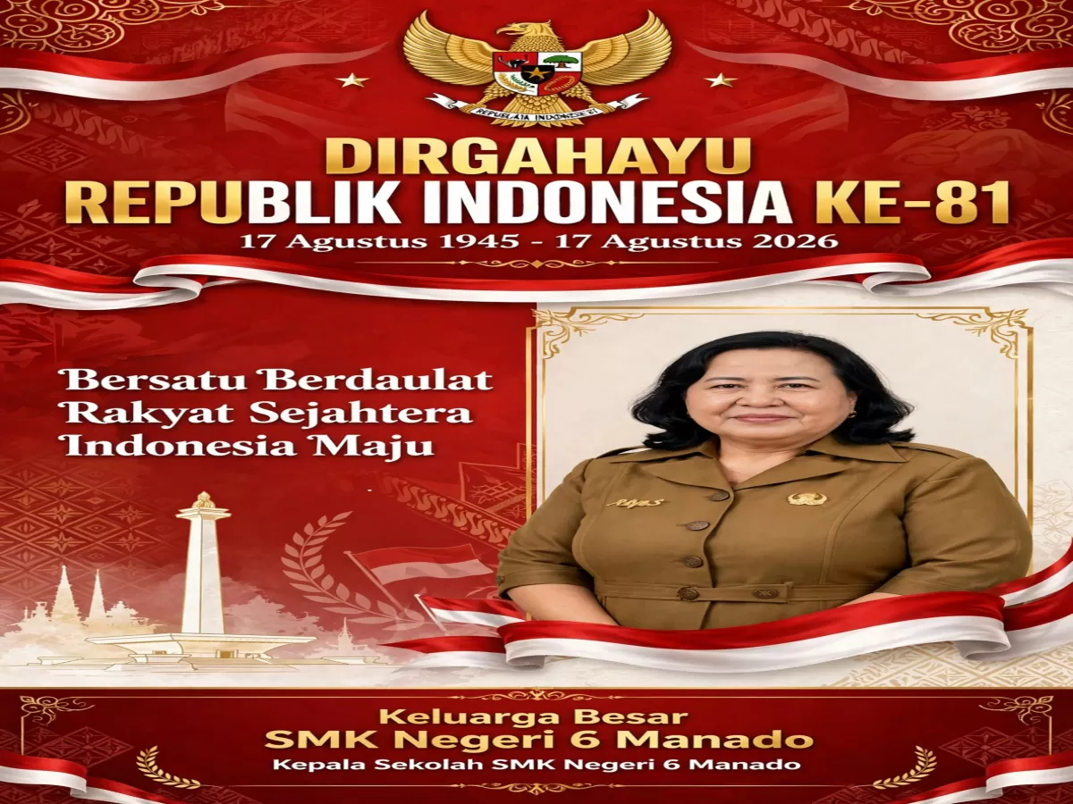 Iklan Dirgahayu Republik Indonesia ke - 81 Tahun Dari SMK N 6 Manado (Dok. Abadipost)