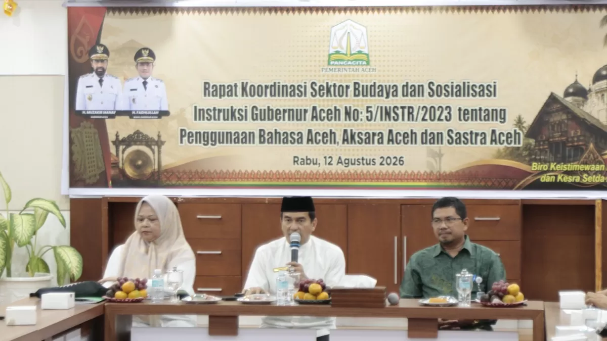 Pemerintah Aceh melalui Biro Keistimewaan Aceh dan Kesejahteraan Rakyat (Isra) Sekretariat Daerah Aceh menggelar rapat koordinasi sektor kebudayaan
