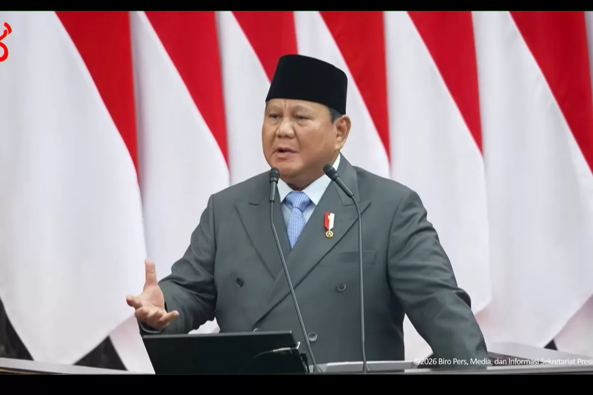 Presiden Prabowo Subianto menyampaikan Keterangan Pemerintah atas RUU APBN Tahun Anggaran 2027 beserta Nota Keuangannya di Rapat Paripurna DPR RI, Gedung Nusantara, Jakarta, Jumat (14/8/2026). (Foto: Biro Pers, Media, dan Informasi Sekretariat Presiden)