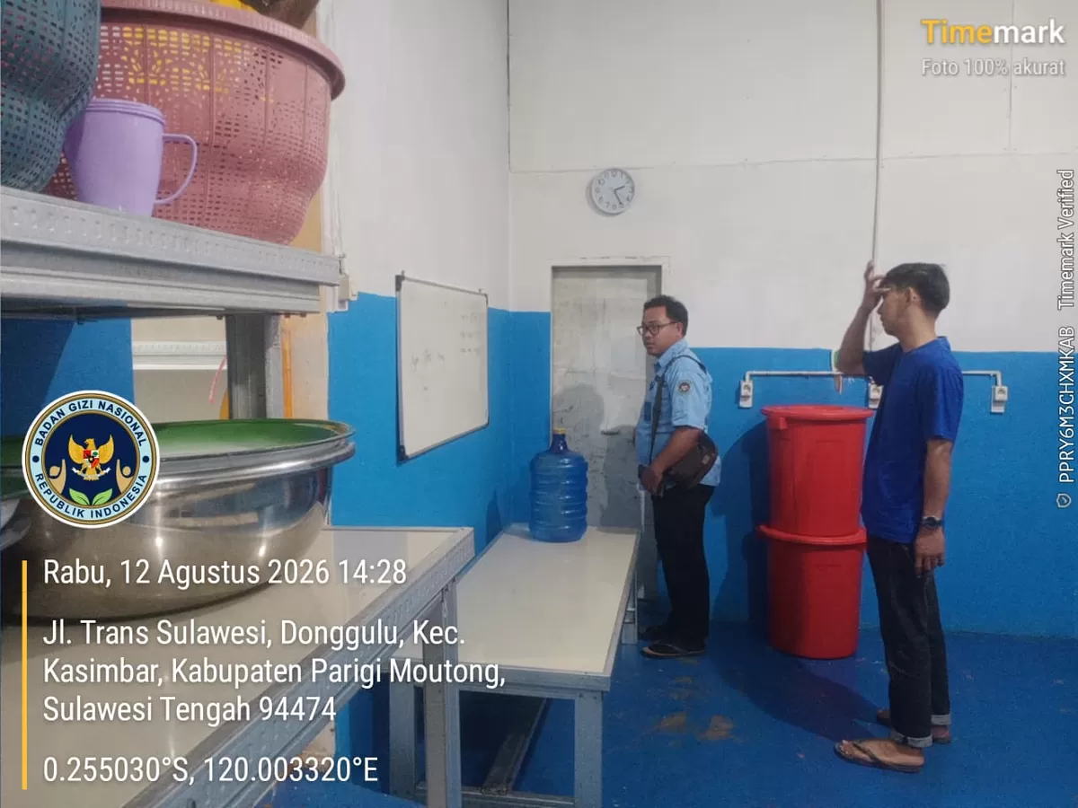 Demi keamanan pangan dapur MBG Korwil BGN tekankan untuk penataan layout dapur SPPG Parigi Moutong (Dokumentasi Lapangan Korwil BGN)