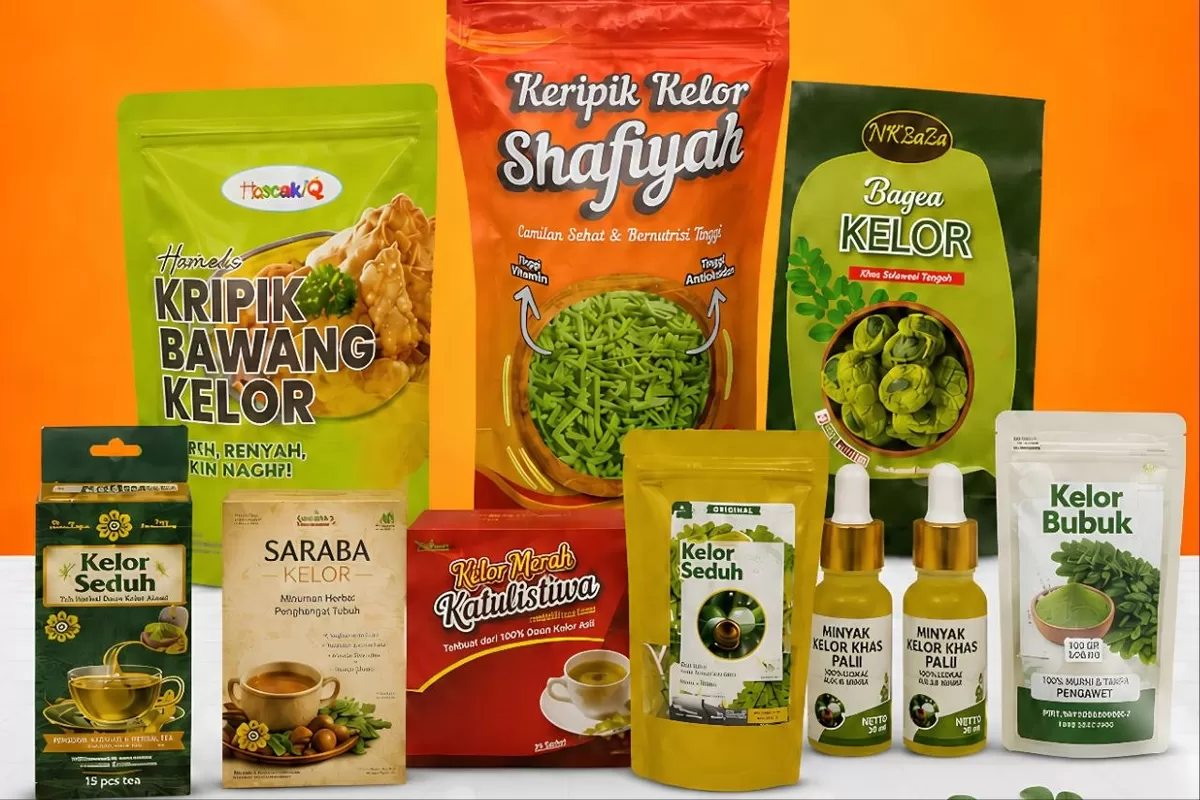 Beragam olahan kelor khas Kota Palu, mulai dari bagea, keripik, teh hingga minyak kelor, hadir di baruga vatulemo. (Instagram:/dinas pariwisata)