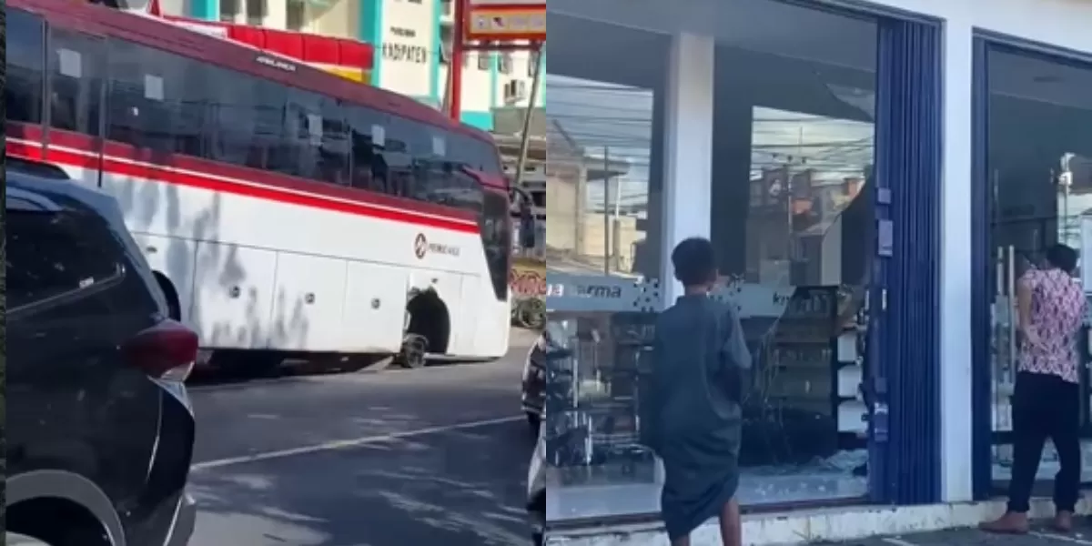 Menyoroti insiden viral terkait ban bus primajasa yang meluncur ke arah apotek di jalan pertigaan Pamoyanan, Tasikmalaya. (Instagram.com/@tasiknet)