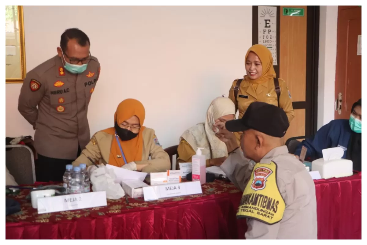 Kapolres Tegal Kota Pantau jalannya Test  Skrining TBC anggota Bhabinkamtibmas (AGUS R)