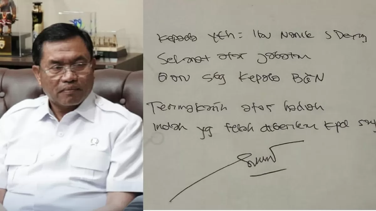 Surat dari Sony Sonjaya untuk Kepala BGN Baru, Nanik S. Deyang. (Instagram/sonysonjayabd)