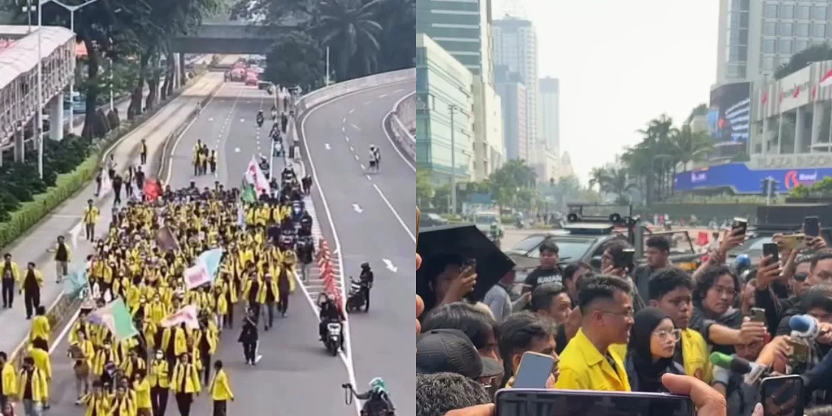 Menyoroti aksi demonstrasi BEM UI yang sempat diagendakan di Bundaran HI kini dialihkan polisi ke Gedung DPR, Jakarta Pusat. (Instagram.com/@jakarta.terkini)