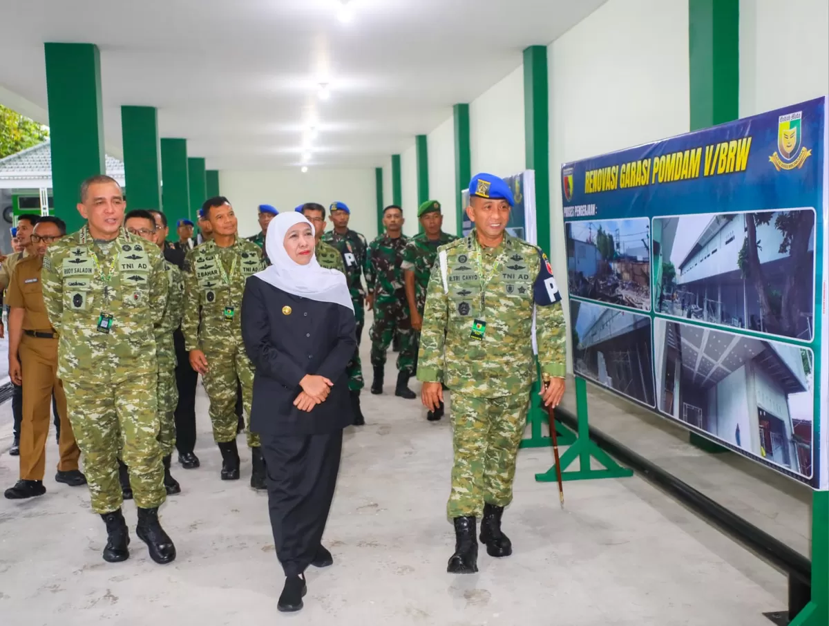 Pangdam V Brawijaya  Mayjen TNI Rudy Saladin, bersama Gubernur Jatim Khofifah Indar Parawansa, menjadi pembicara dalam Rapim Kodam V Brawijaya Tahun 2026  di Surabaya. (Ist)