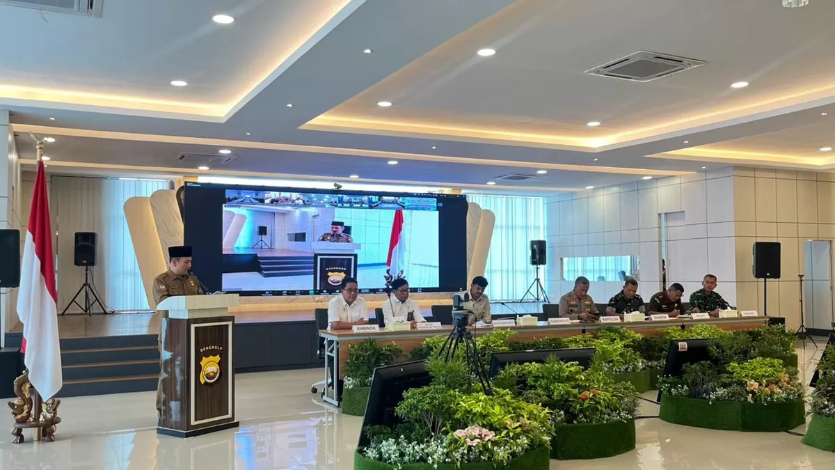 Polda Bengkulu menggelar rapat koordinasi pengamanan Idulfitri 1477 Hijriah di Bengkulu.(Foto/Ist)