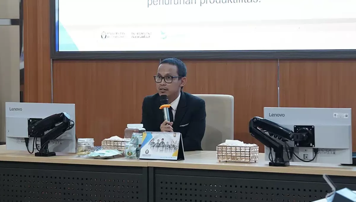 Dr Fitriyono dalam acara media gathering di Gedung Widya Puraya, Kampus UNDIP Tembalang, Semarang, Kamis (12/3/2026). Kegiatan ini menjadi ajang memperkenalkan inovasi riset UNDIP soal MPASI.