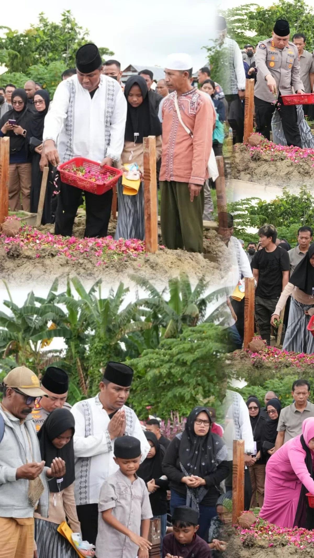 Bidhumas Polda Papua turut menghadiri dan mengikuti prosesi pemakaman almarhumah Ny. Suwarni Sutarman, istri dari Iptu Syamsuddin Lie, PS Kaur Penum Bid Humas Polda Papua (Humas Polda Papua)