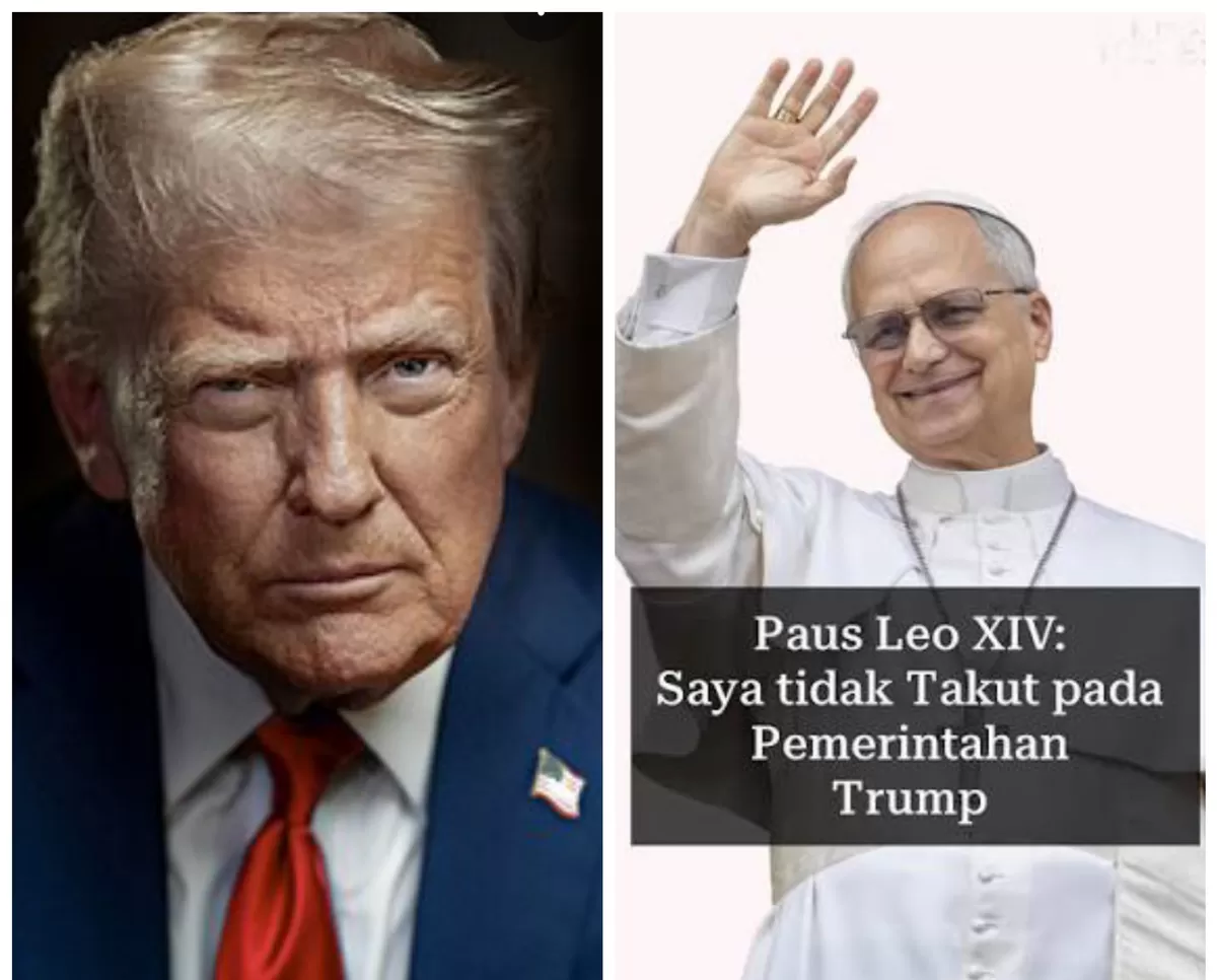 Kolase Presiden AS Donald Ttp dan Paus Leo XIV