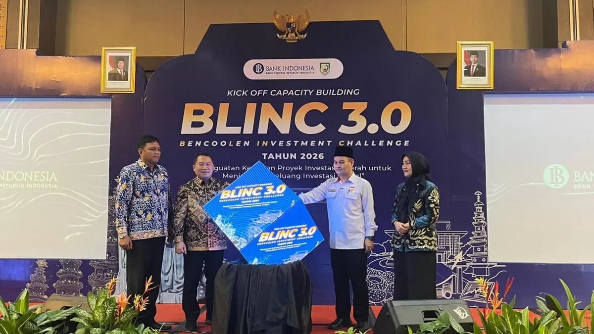 Kepala Perwakilan Bank Indonesia Bengkulu, Wahyu Yuwana Hidayat dan Sekdaprov Bengkulu, Herwan Antoni resmikan Building BLINC 3.0  untuk menjangkau peluang Investasi Global.(Foto/Ist)