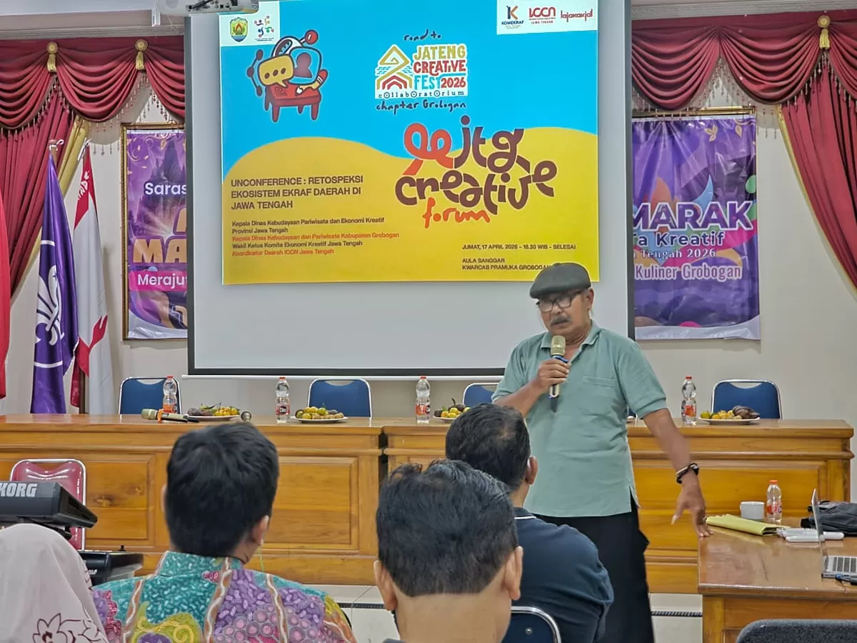 Komite Ekonomi Kreatif Jawa Tengah bersama Komite Ekonomi Kreatif Grobogan menggelar forum Unconference: Retrospeksi Ekosistem Ekonomi Kreatif Daerah 