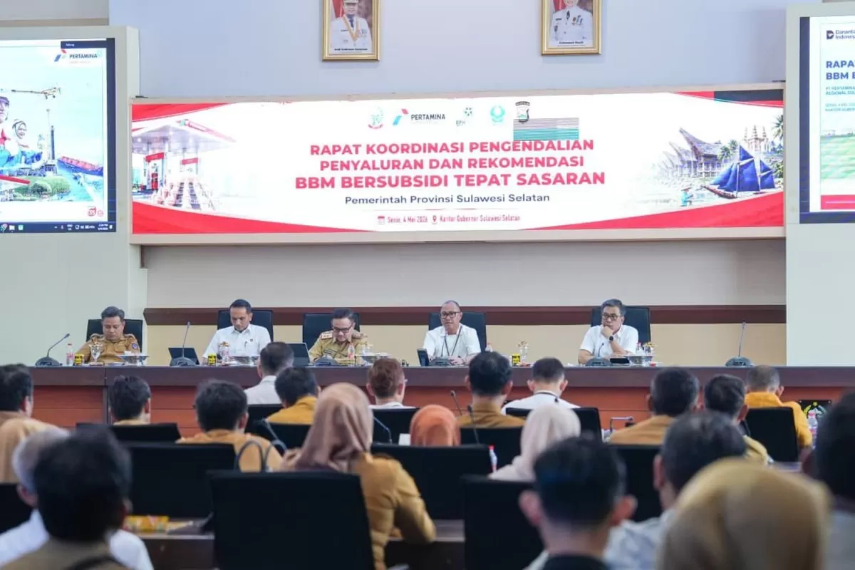 Pertamina Patra Niaga Regional Sulawesi rapat koordinasi bersama Pemerintah Provinsi Sulawesi Selatan dalam rangka pengendalian penyaluran dan penguatan mekanisme rekomendasi BBM subsidi .