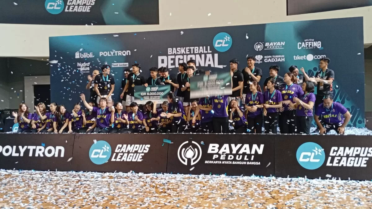 Tim Basket Putri Unika Soegijapranata Semarang dan Tim Basket Putra UK Satya Wacana Juarai Campus league Ist.