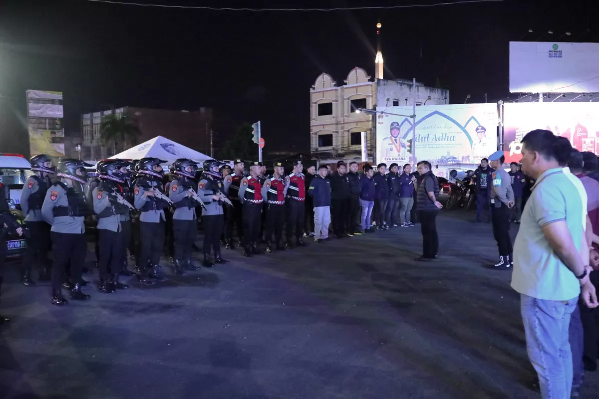 Polda Lampubg kaksanakan patroli QR untuk menekan kasus kejahatan jalanan di wilayah tersebut.(Foto/Ist(
