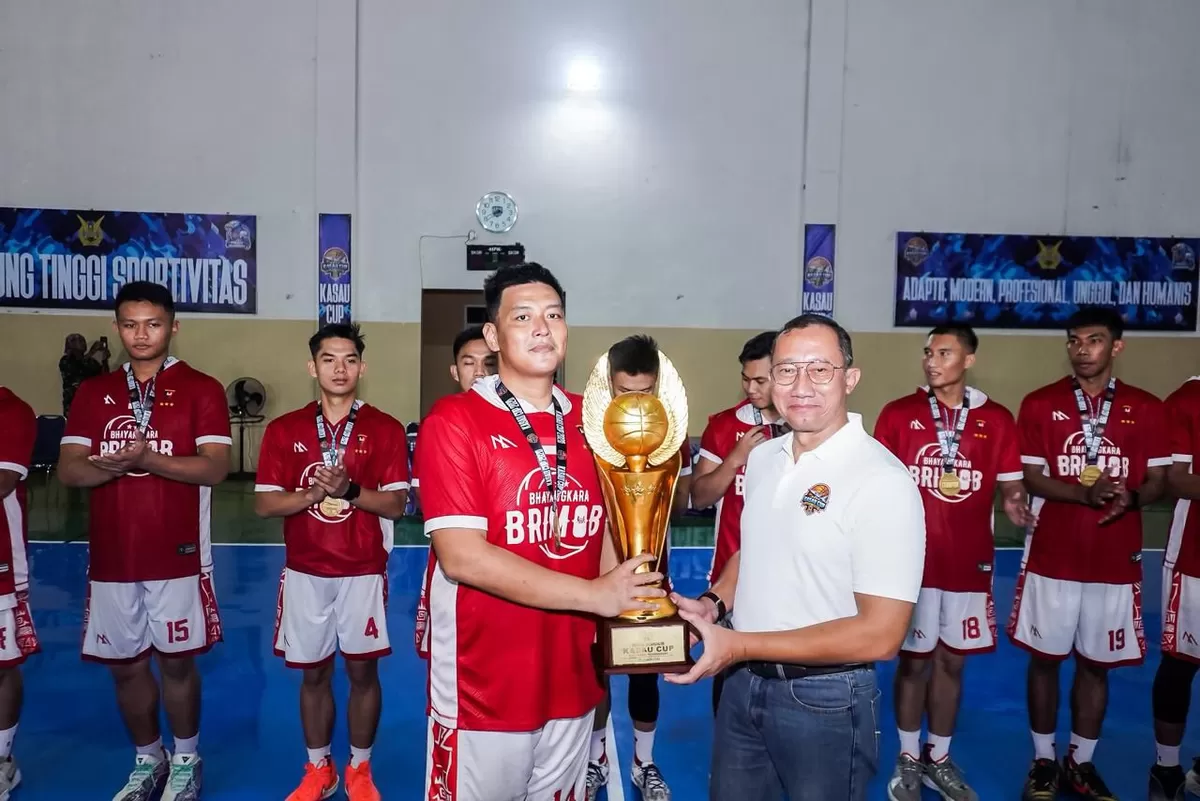 Tim Basket Bhsyangkara Brimob keluar sebagai juara pertama KASAU Cup 2026.(Foto/Ist)