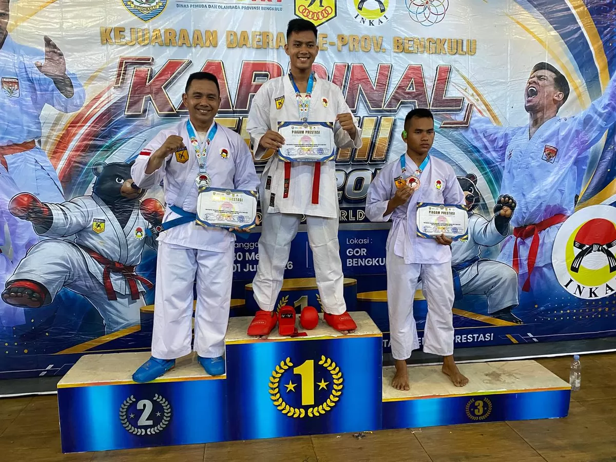 Prajurit Korem 041 Gamas Bengkulu berhasil meraih prestasi membanggakan di Kejurda  Karate Cardinal Cup  III  2026.(Foto/Ist)