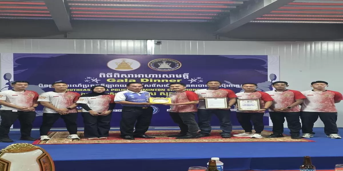 Tim Bulutangkis Polri berhasil meraih 4 medali emas dan 2 perak di SEA Police Badminton Championship di Kamboja.(Foto/Ist) 