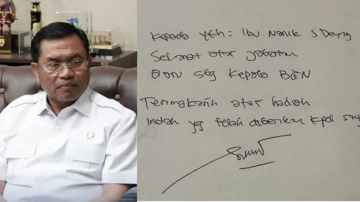 Surat dari Sony Sonjaya untuk Kepala BGN Baru, Nanik S. Deyang. (Instagram/sonysonjayabd)