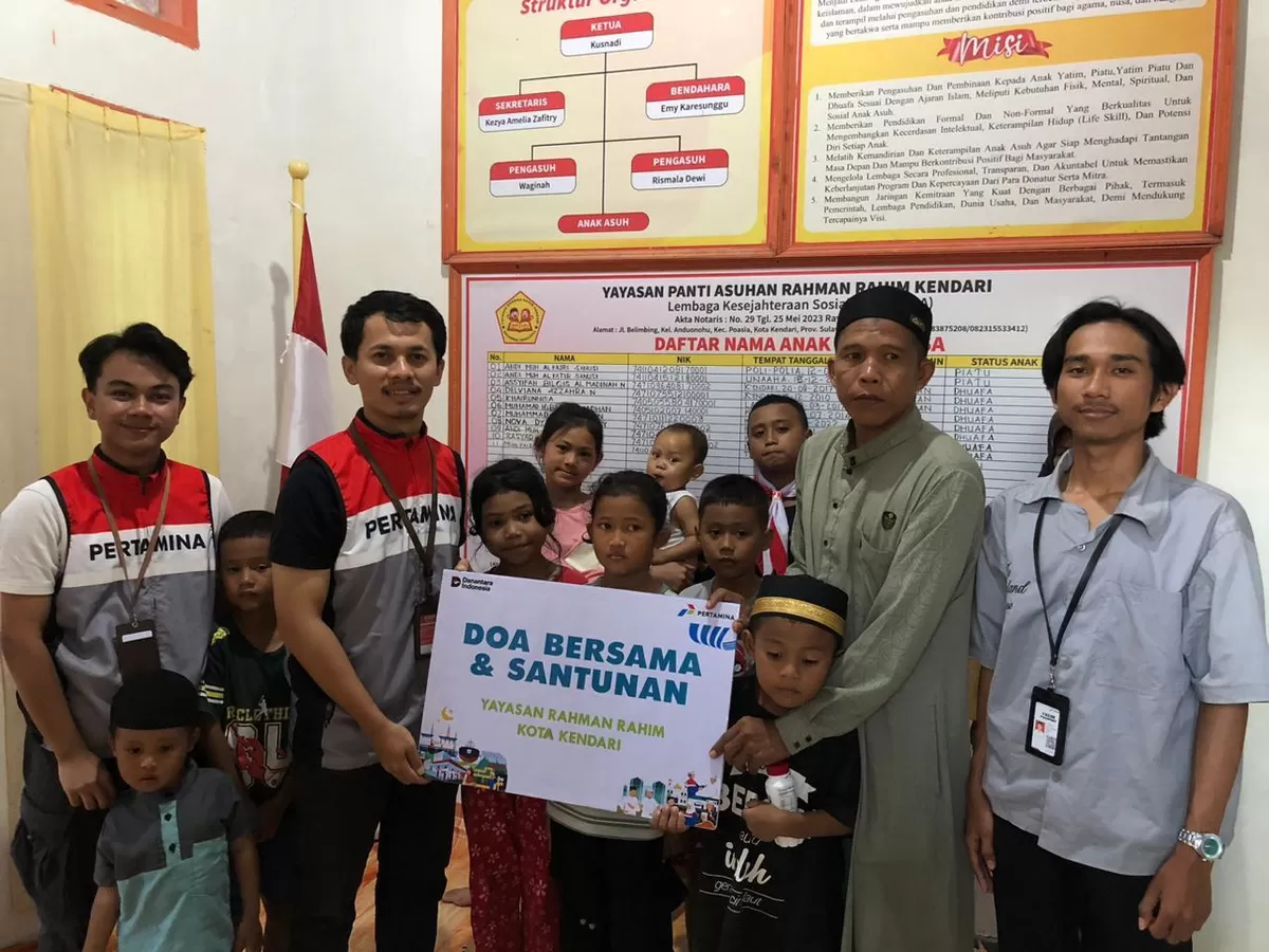 Pertamina Berkah dilaksanakan bersama anak-anak binaan Panti Asuhan Yayasan Rahman Rahim di Kelurahan Andonouhu, Kecamatan Poasia, Kota Kendari, Sulawesi Tenggara. (Ist)