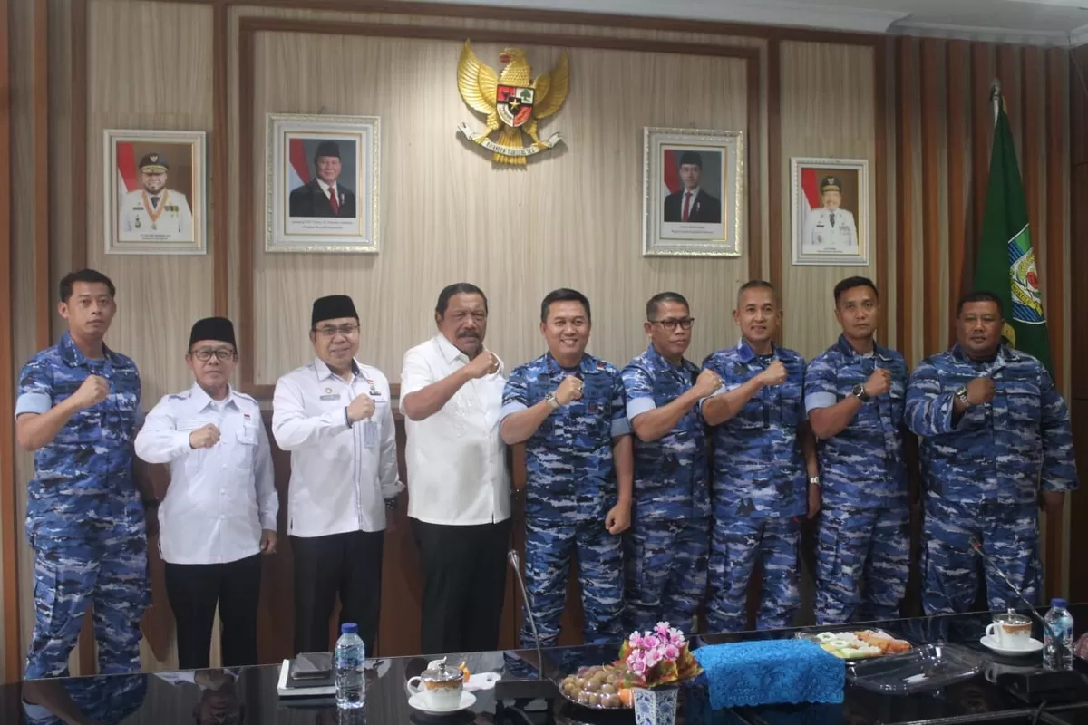 Wagub Bengkulu  Menwrima Audensi Komandan Lanud Sri Mulyono Herlambang  Palembang, Kolonel Pnb Asep Wahyu Wijaya, di, Kantor Gubernur Bengkulu,(Foto/Ist)