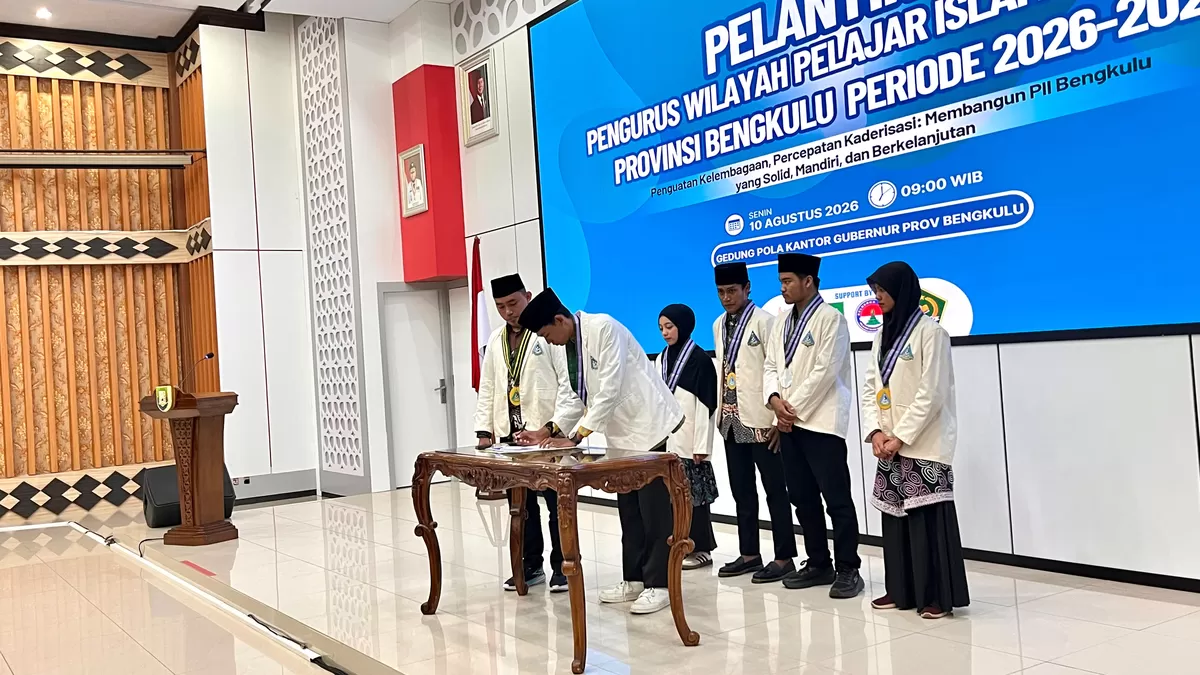 Pengukuhan Pengurus Pimpinan Wilayah PIi Bengkulu masa bakti 2026 sampai 2028.(Foto/Ist)