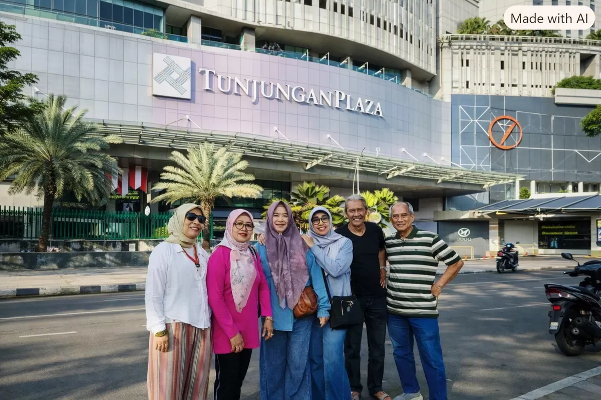 Sebagian peserta Reuni PASMAN 75 Jember, foto bareng di Tunjungan Romansa, Surabaya, yang kini telah hidup kembali. (Ist)