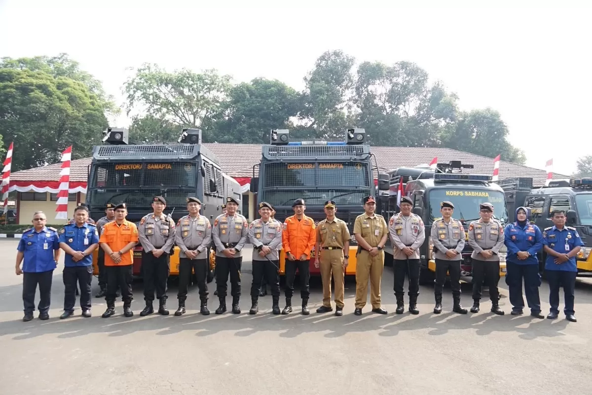 Polri gelar apel serentak kesiapan penangganan Karhutla di Polda jajarn terkait musim kemarau tahun ini.(Foto/Ist)