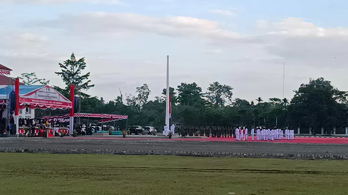 Upacara HUT  Kemerdekaan RI ke-81 si Yahukimo, Papua Pegunungan berlangsung hidmat, aman dan lancar.(Foto/Ist(