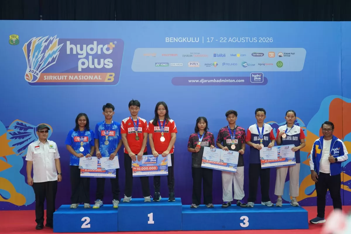 Para juara bulu tangkis kejuaraan SIRNAS B di Bengkulu tahun 2026. (Foto/ Ist)